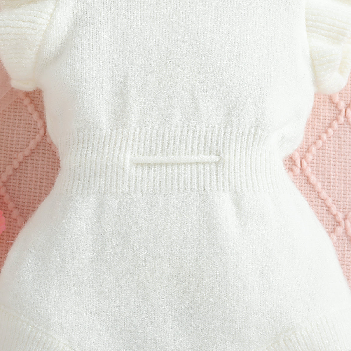 White Infant Girls Floral Printed Cotton Tie Up Bodysuit