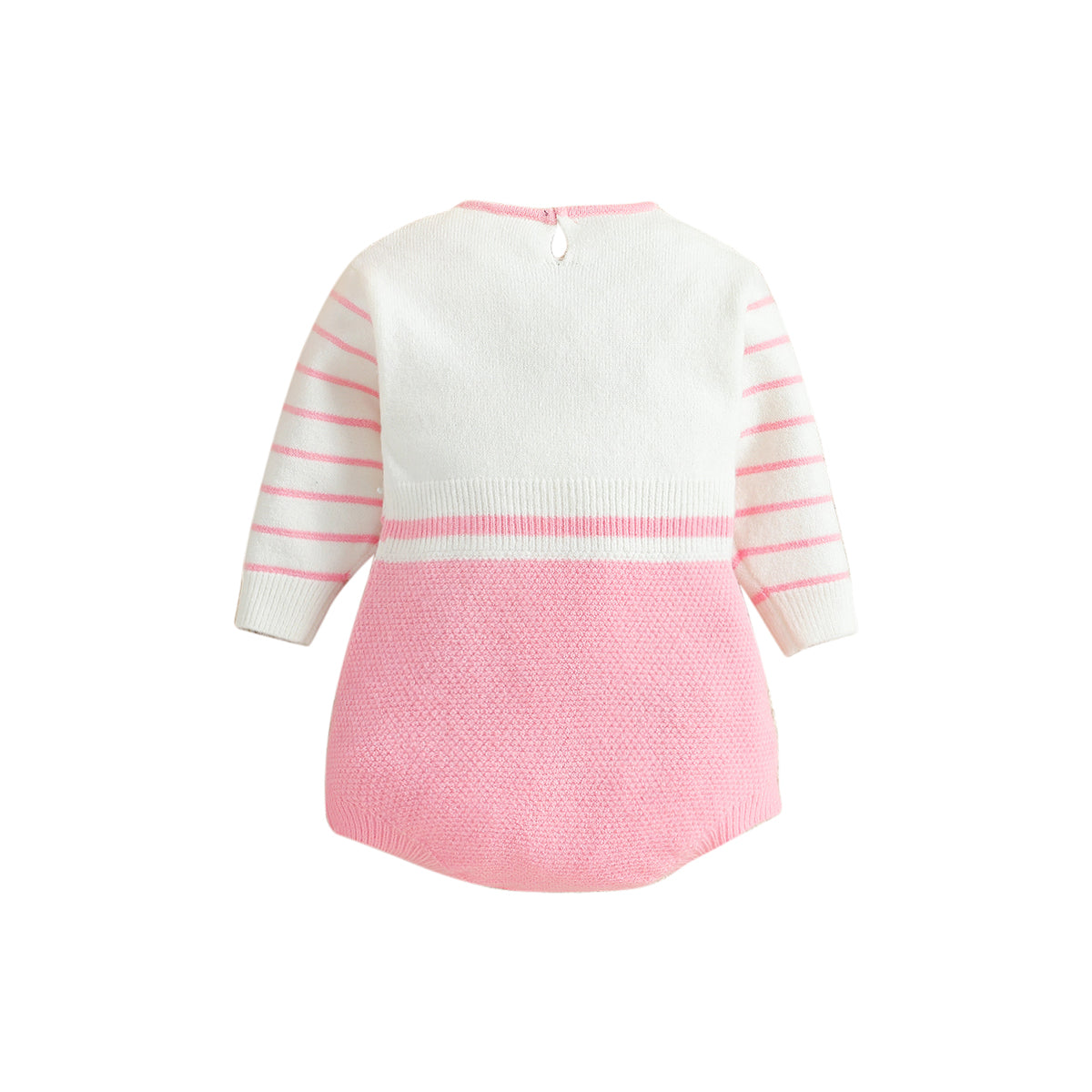 Infant Girls White Self Design Cotton Bodysuit