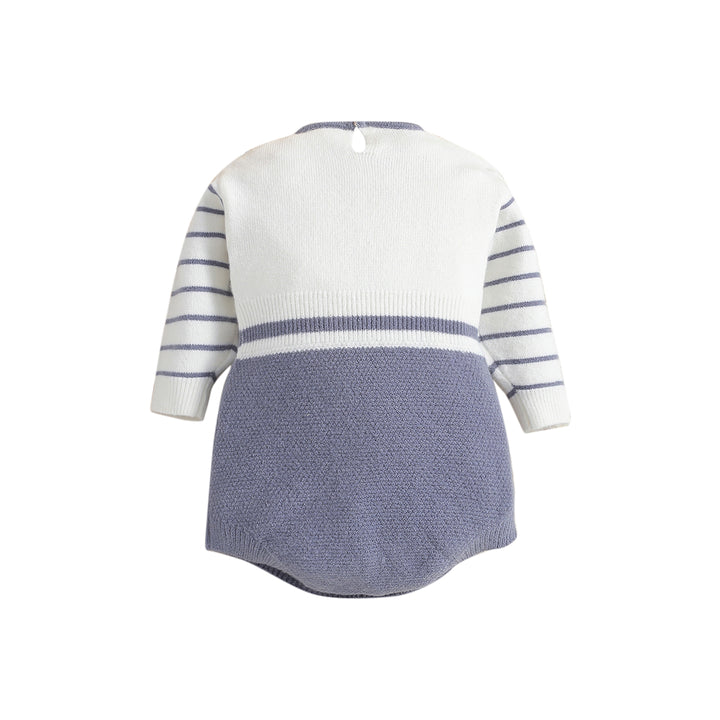 Infant Girls White Self Design Cotton Bodysuit