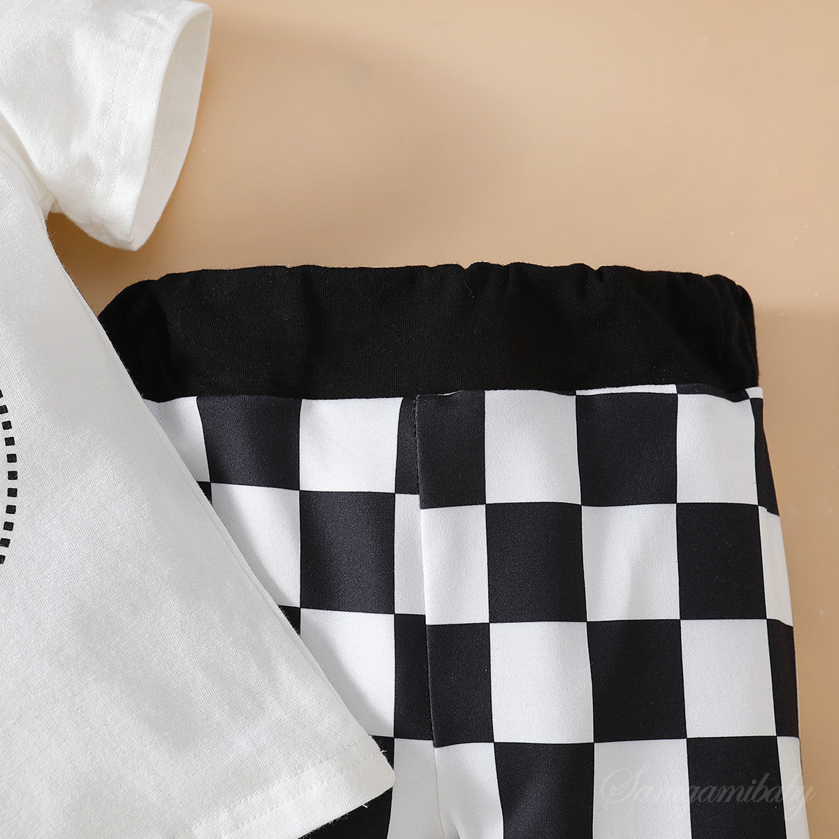 Girls Black Printed T-shirt & Palazzos With Headband
