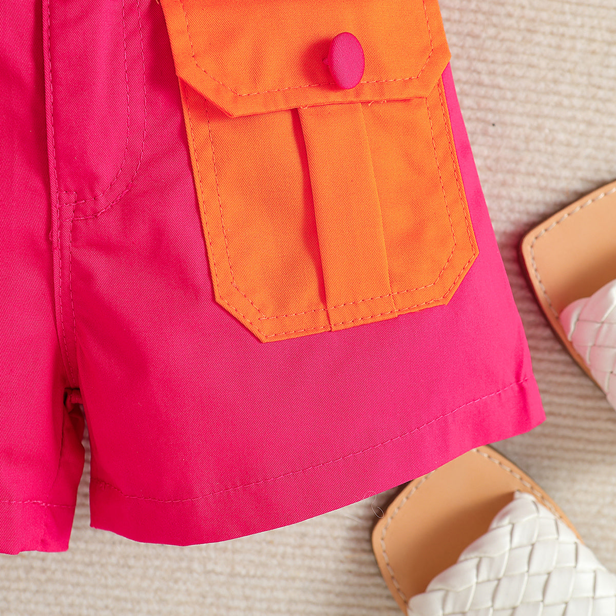 Girls Colourblocked Shirt with Shorts