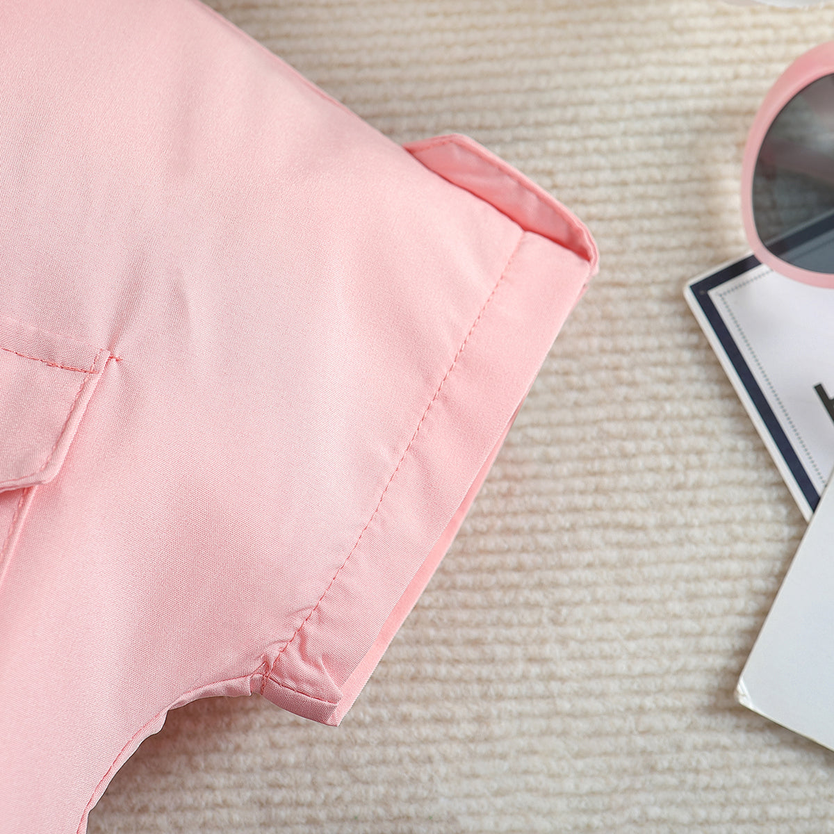 Boys Pink Waist Tie Up Shirt with Shorts