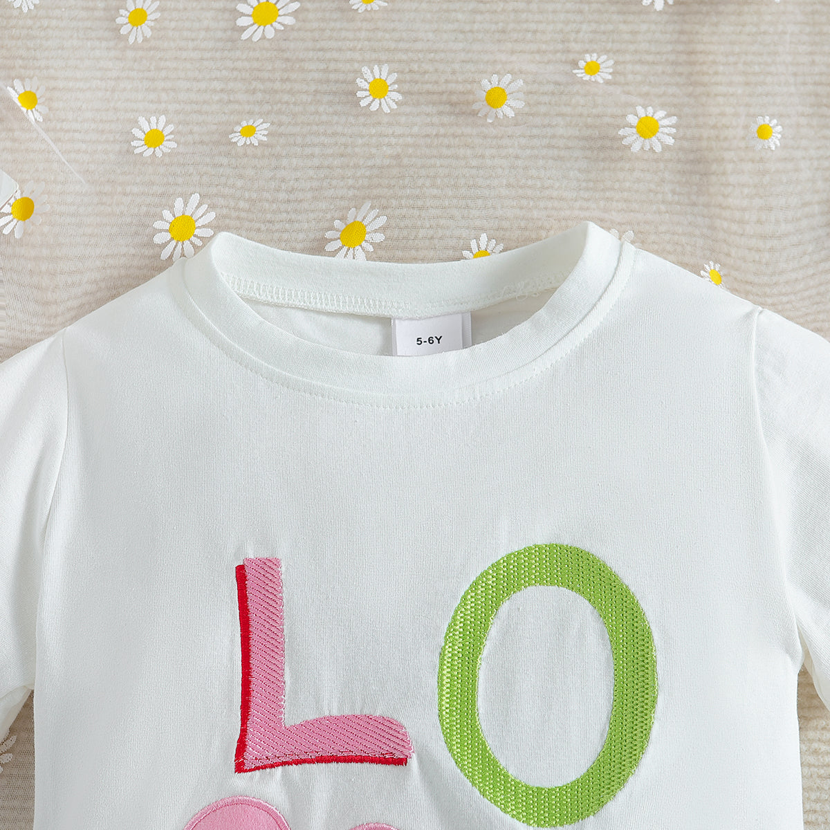 Girls White Embroidered T-shirt With Shorts