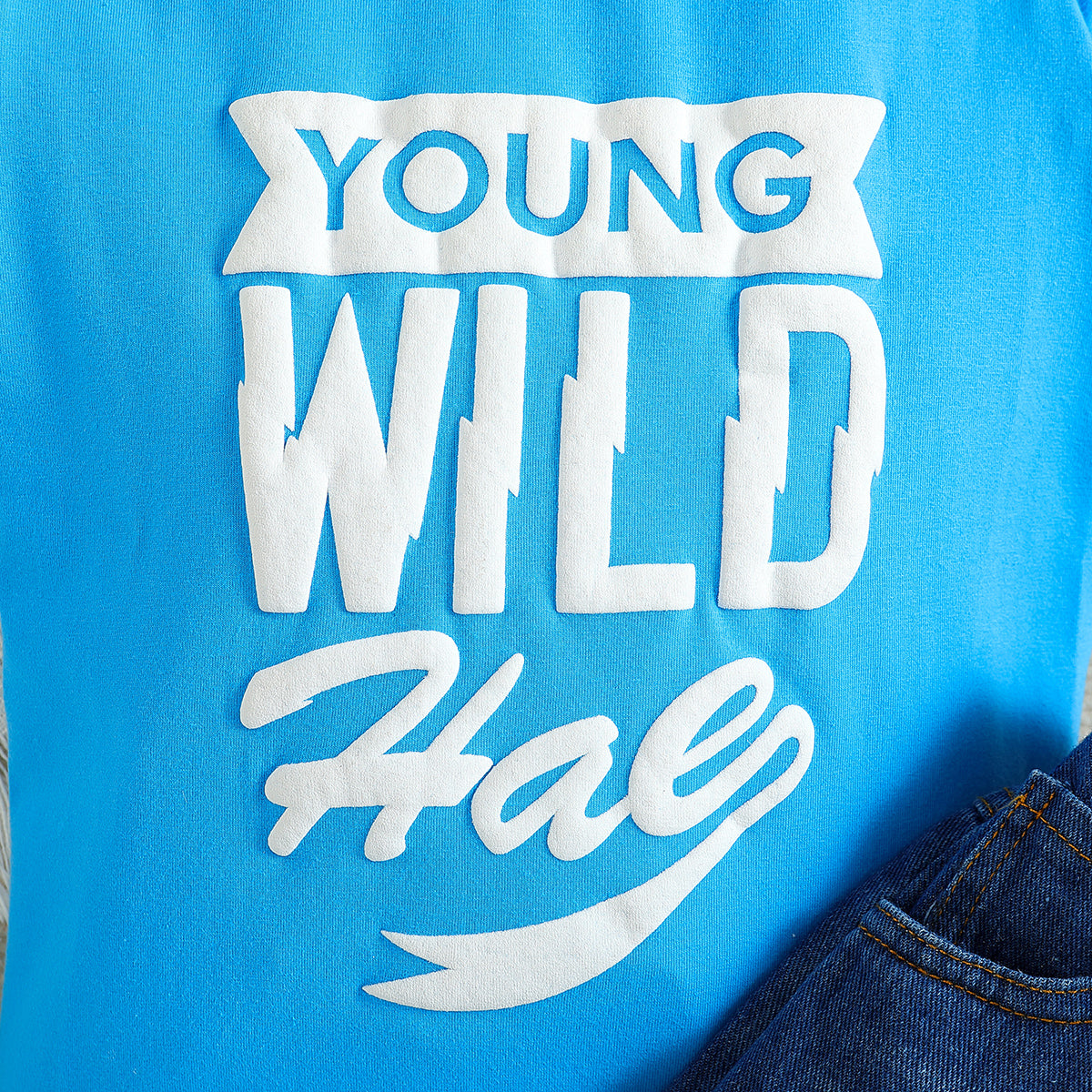 Boys Blue Printed T-shirt with Shorts