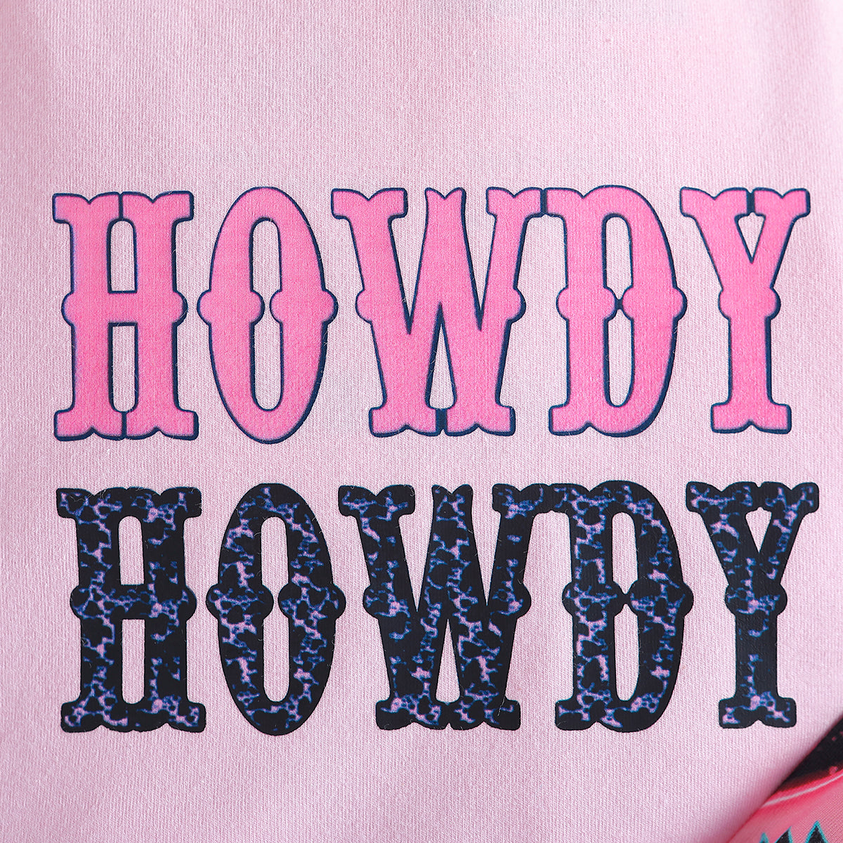 Girls Pink & Black Typography Printed Top With Tulip Hem Palazzo
