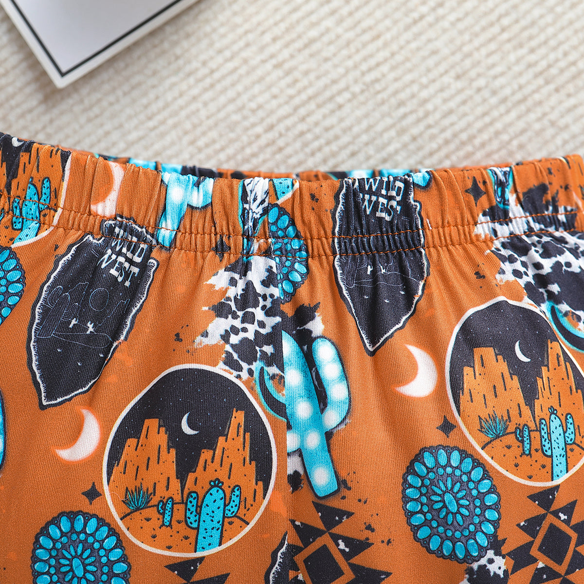 Girls Brown Printed Top With Palazzos