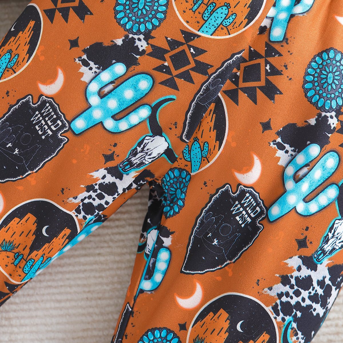 Girls Brown Printed Top With Palazzos