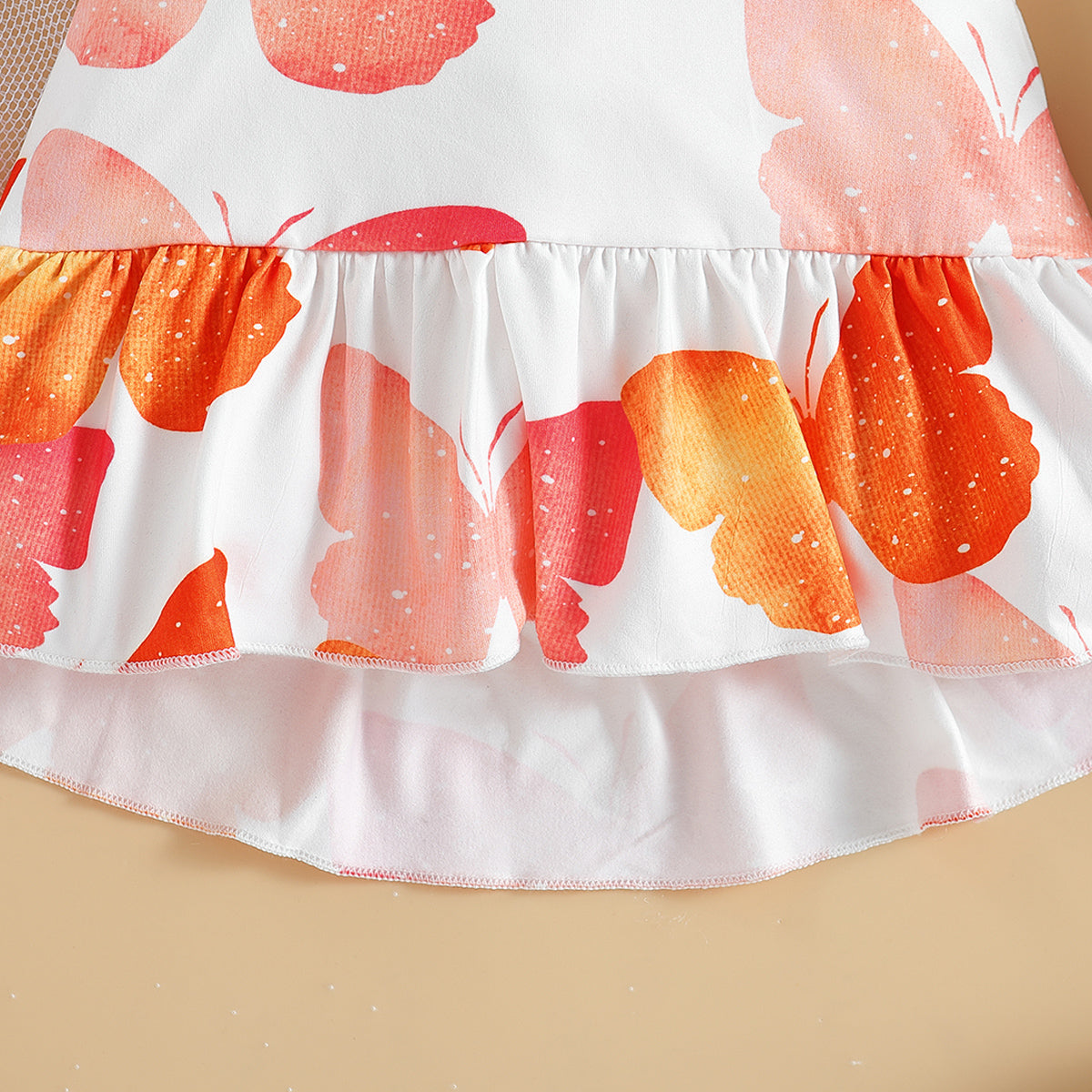 Girls White Conversational Printed Top with Shorts