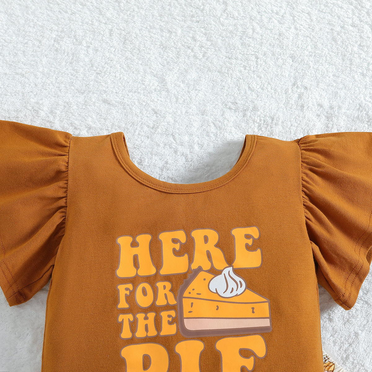 Girls Brown & White Printed Top With Palazzos