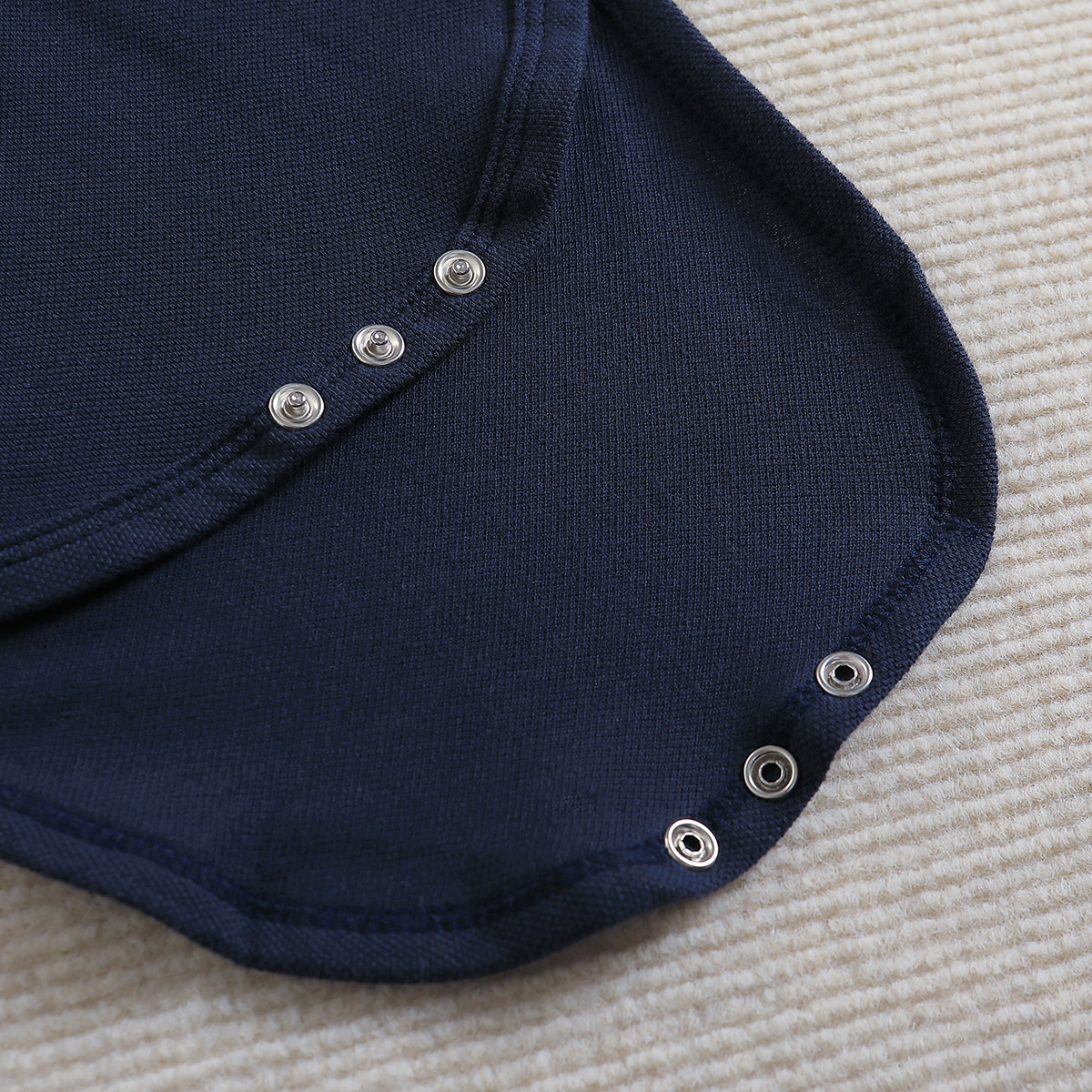 Boys Navy Blue & Beige Bodysuit With Shorts & Suspenders