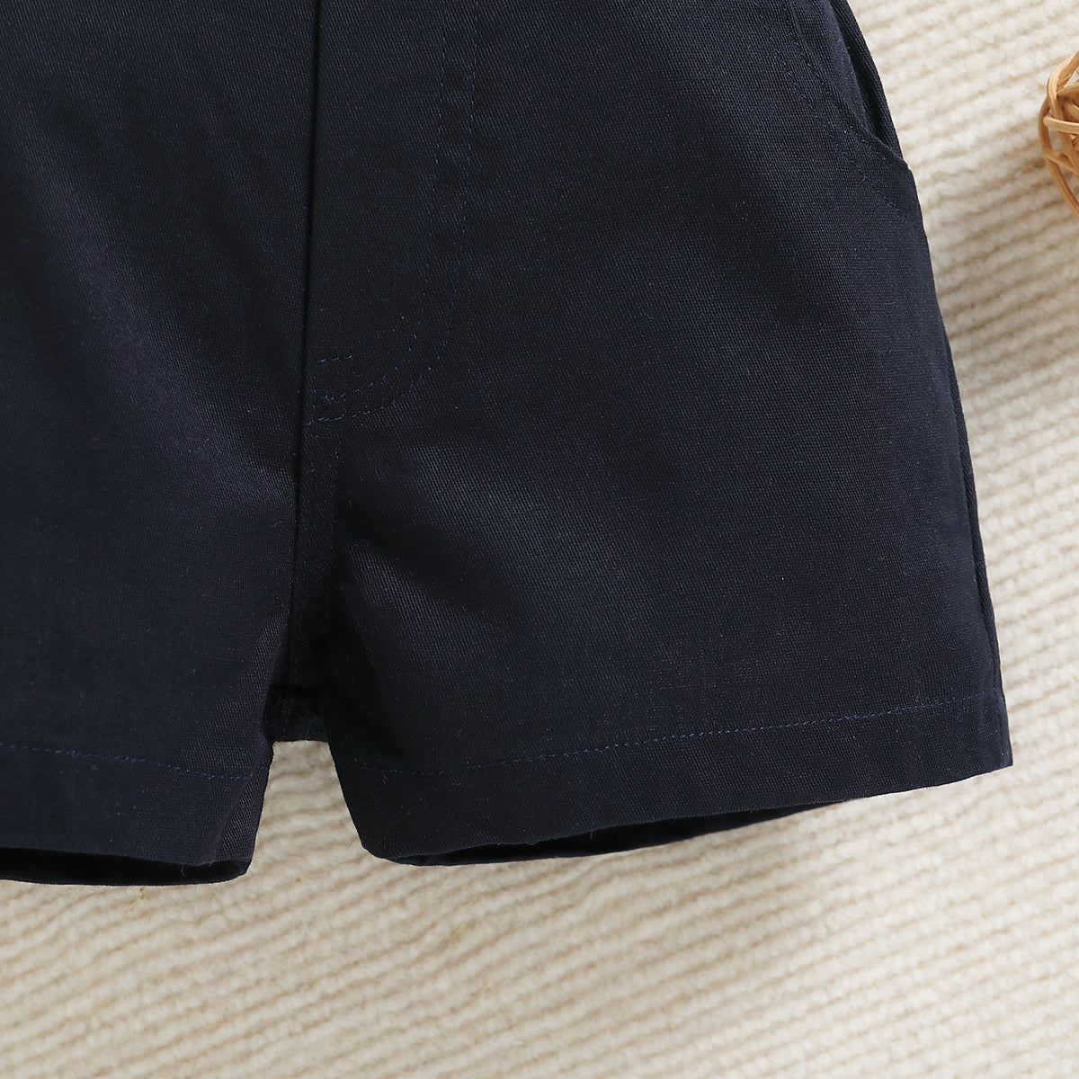 Boys White Shirt with Shorts And Suspenders