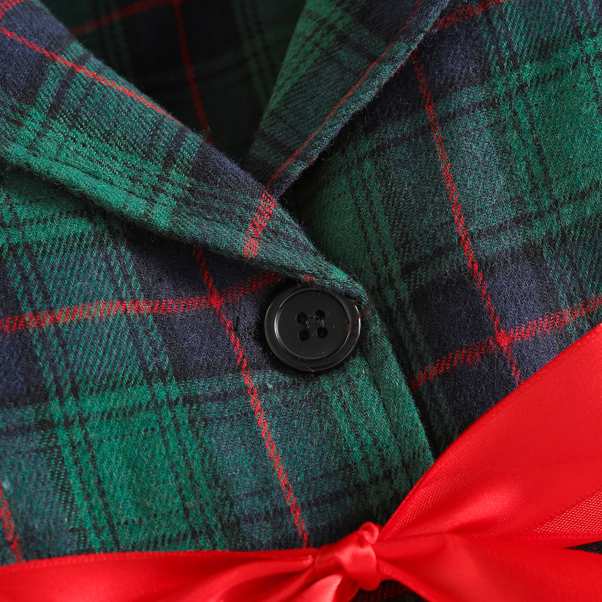 Green & Red Girls  Colourblocked  Shirt Collar Fit & Flare Bow Mini Dress