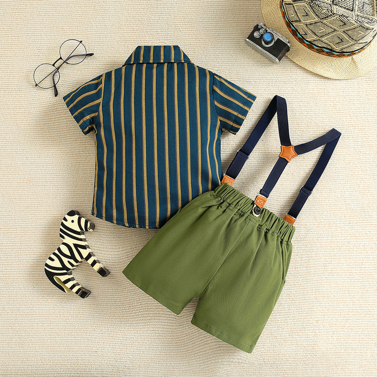 Boys Striped Shirt with Shorts