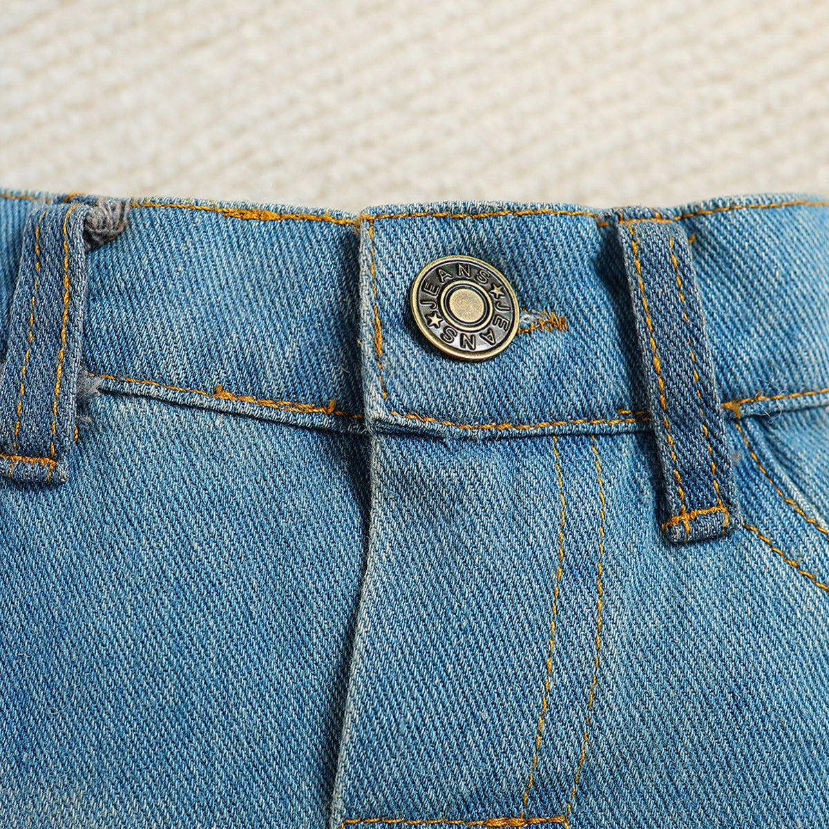 Boys Blue Shirt Collar Shirt with Jeans