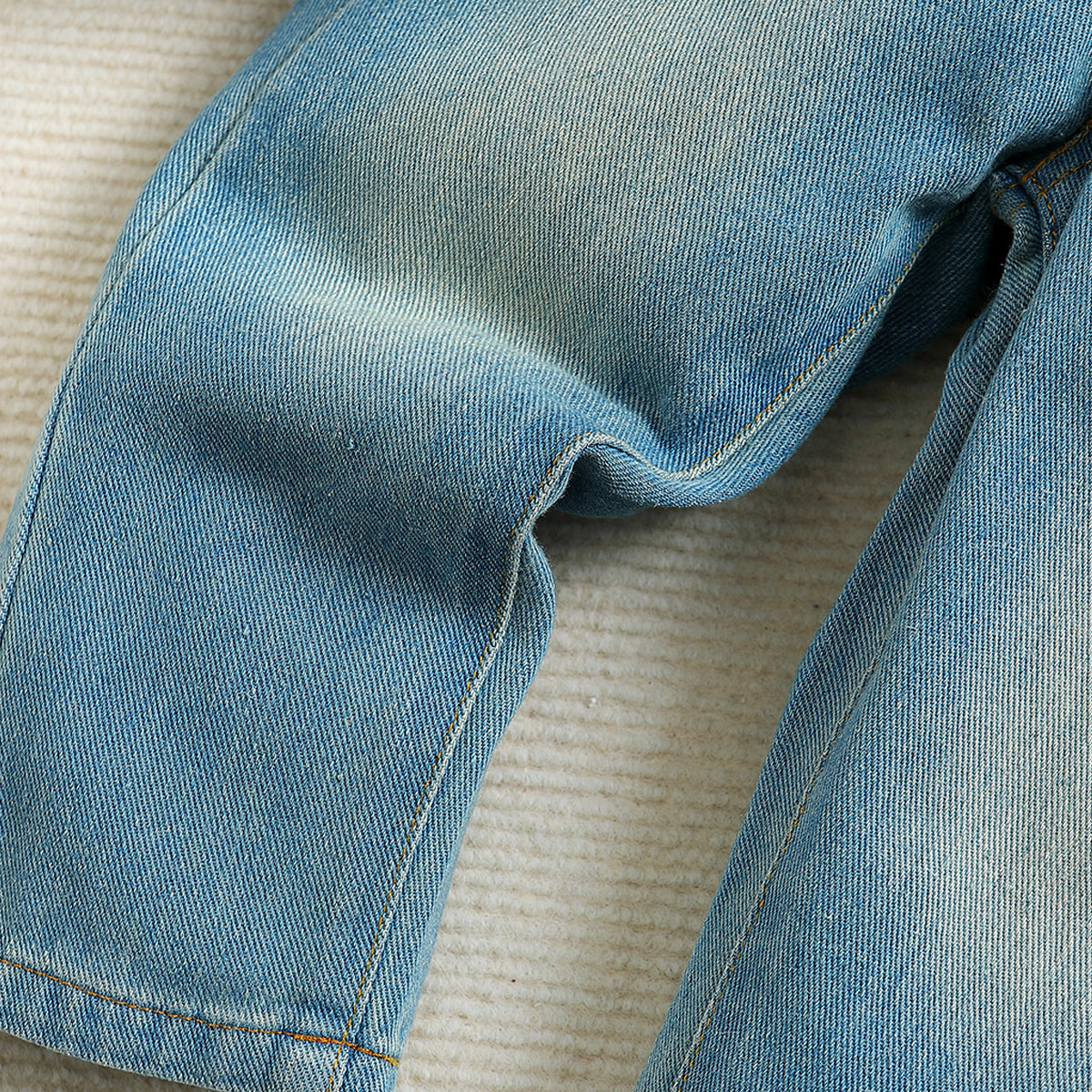 Boys Blue Shirt Collar Shirt with Jeans