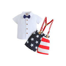 Boys White & Blue Shirt with Shorts