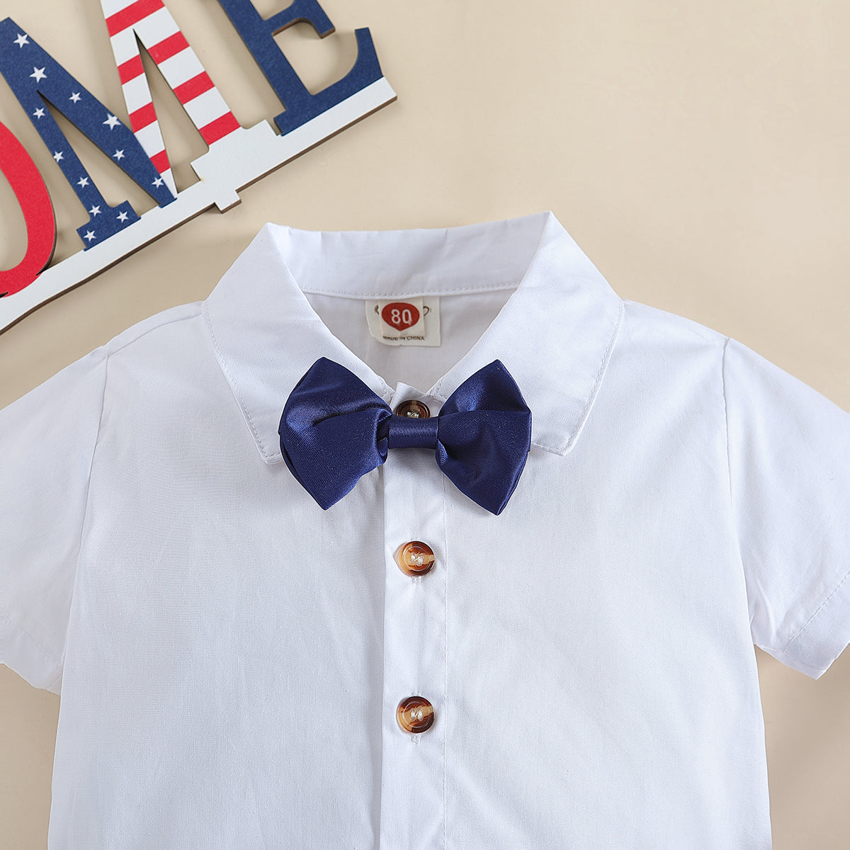 Boys White & Blue Shirt with Shorts