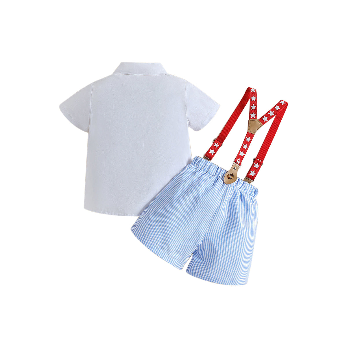 Boys Blue Shirt Collar Clothing Set