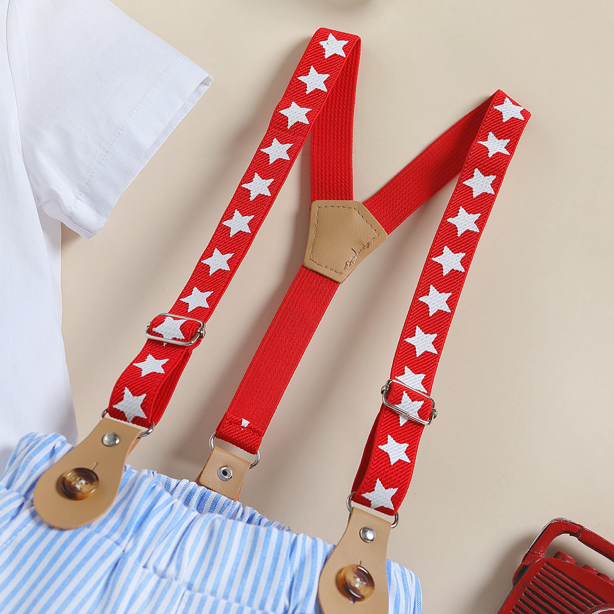 Boys Blue Shirt Collar Clothing Set