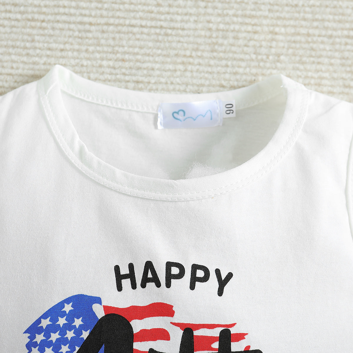 Boys White Printed Top with Shorts