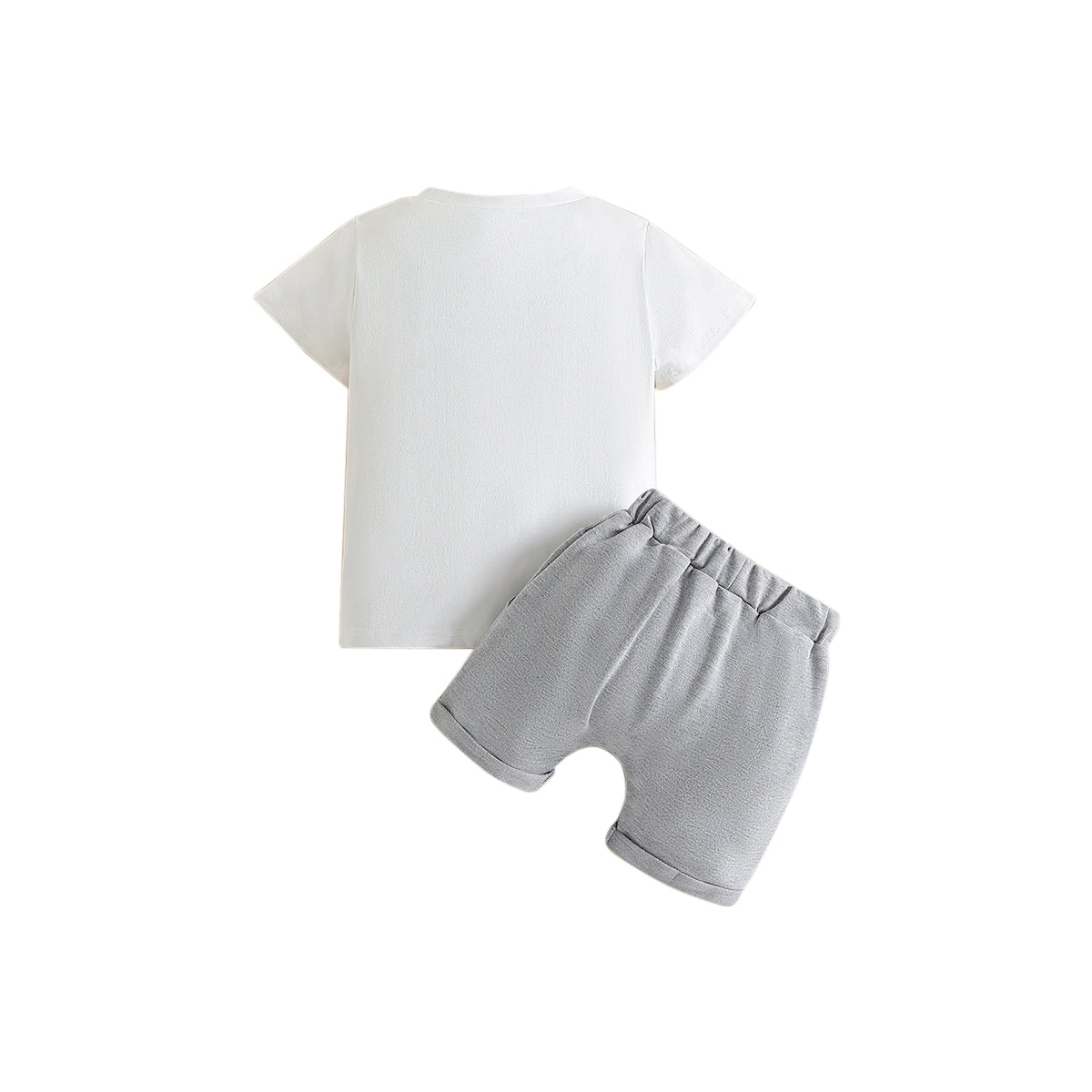 Boys Grey Printed T-shirt with Shorts