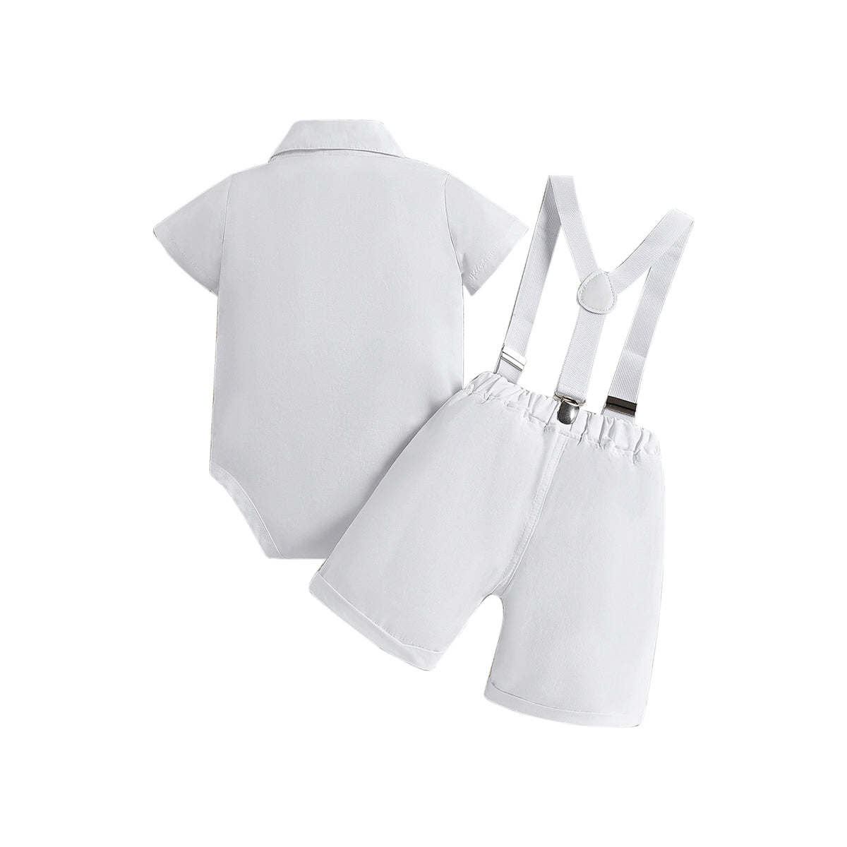 Boys White Bodysuit With Shorts