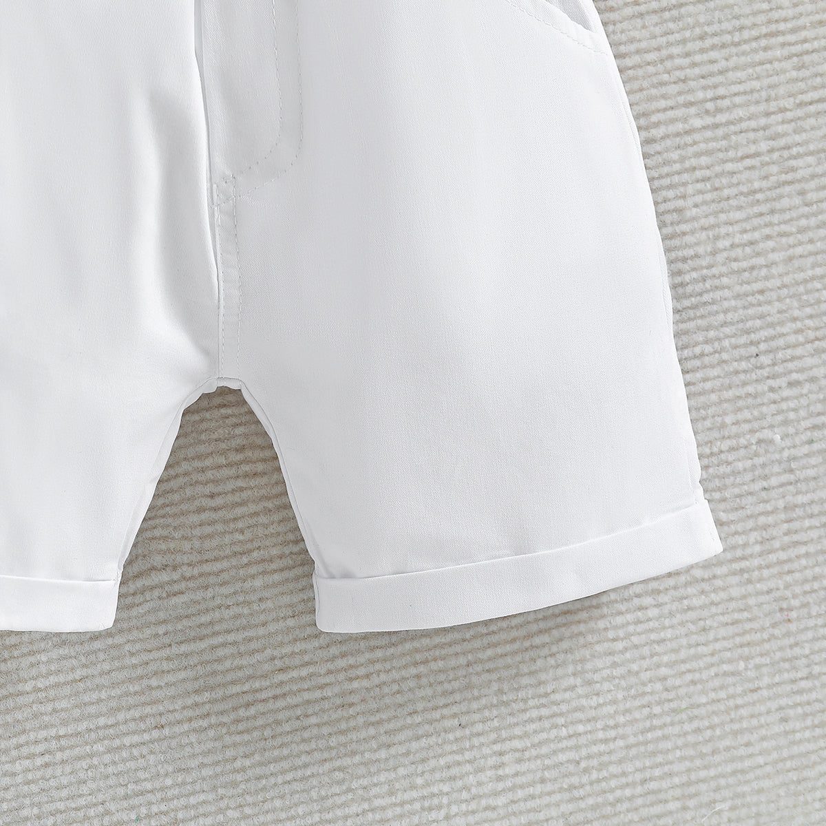 Boys White Bodysuit With Shorts