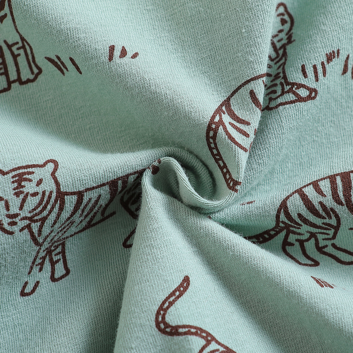 Boys Green Printed T-shirt With Trousers