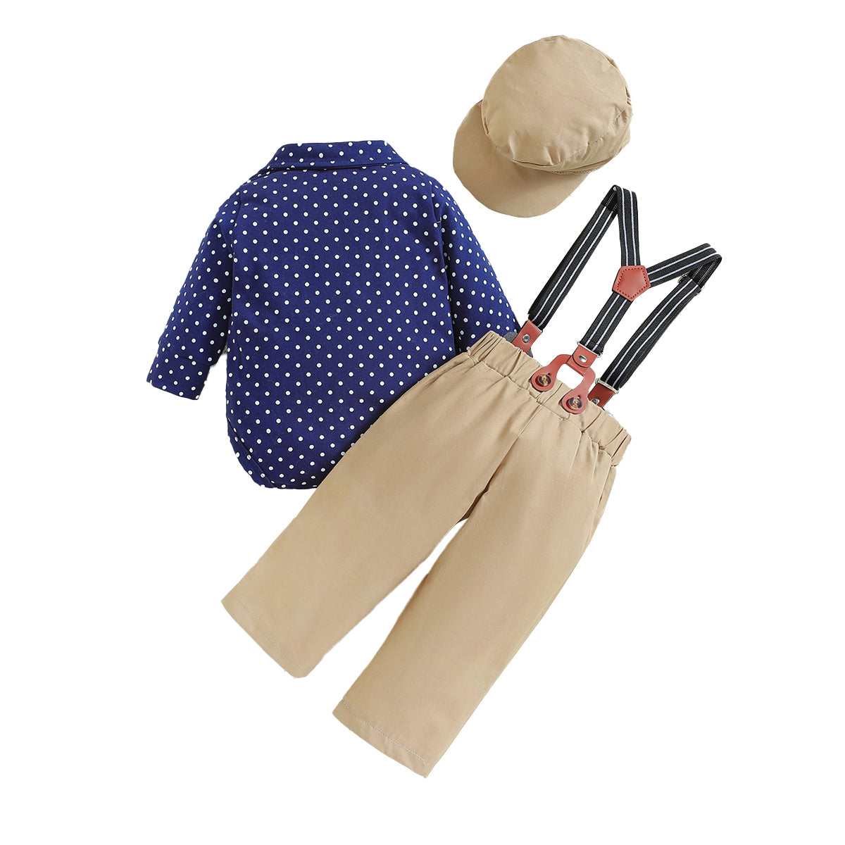 Boys Navy Blue Printed Shirt with Trousers