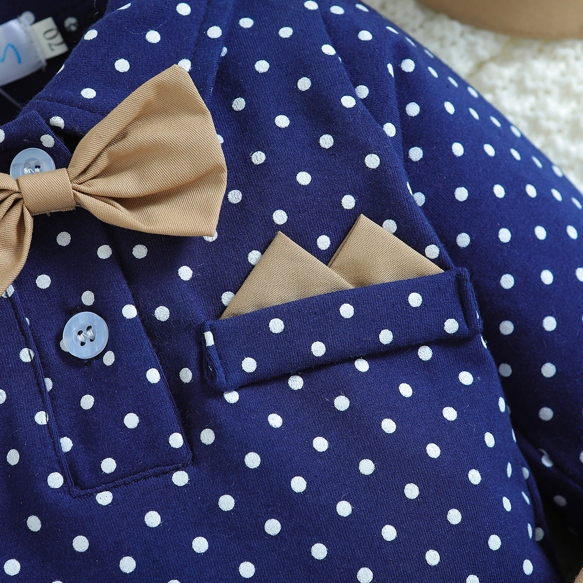 Boys Navy Blue Printed Shirt with Trousers