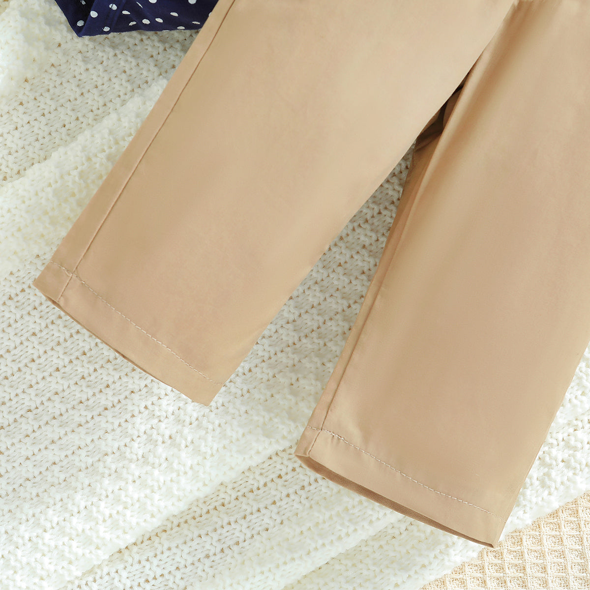 Boys Navy Blue Printed Shirt with Trousers