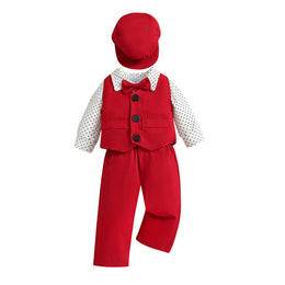 Boys Red & White 5 Piece Suit
