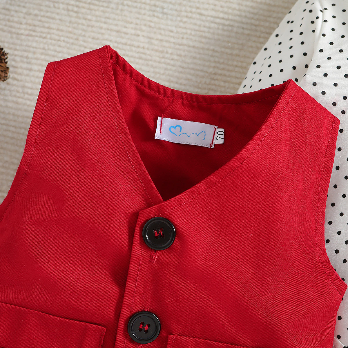 Boys Red & White 5 Piece Suit