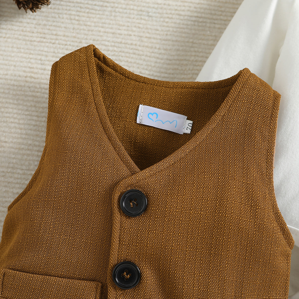 Boys Brown Shirt Collar Clothing Set