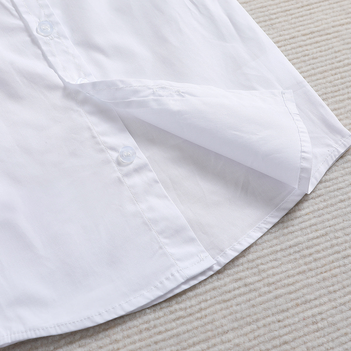 Boys White Shirt Collar Short Sleeves Shirt With Shorts & Suspenders