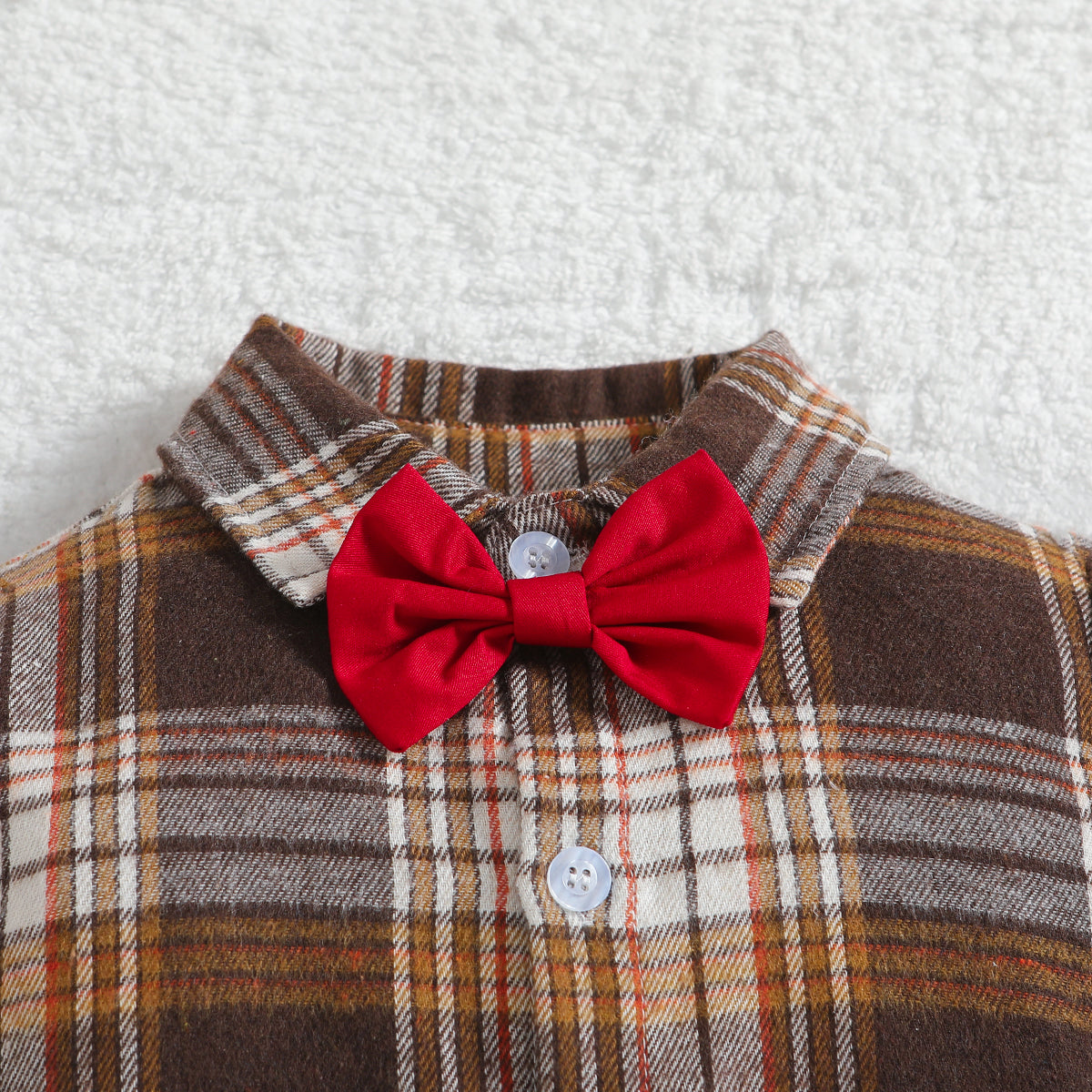 Boys Red Checked Shirt with Trousers