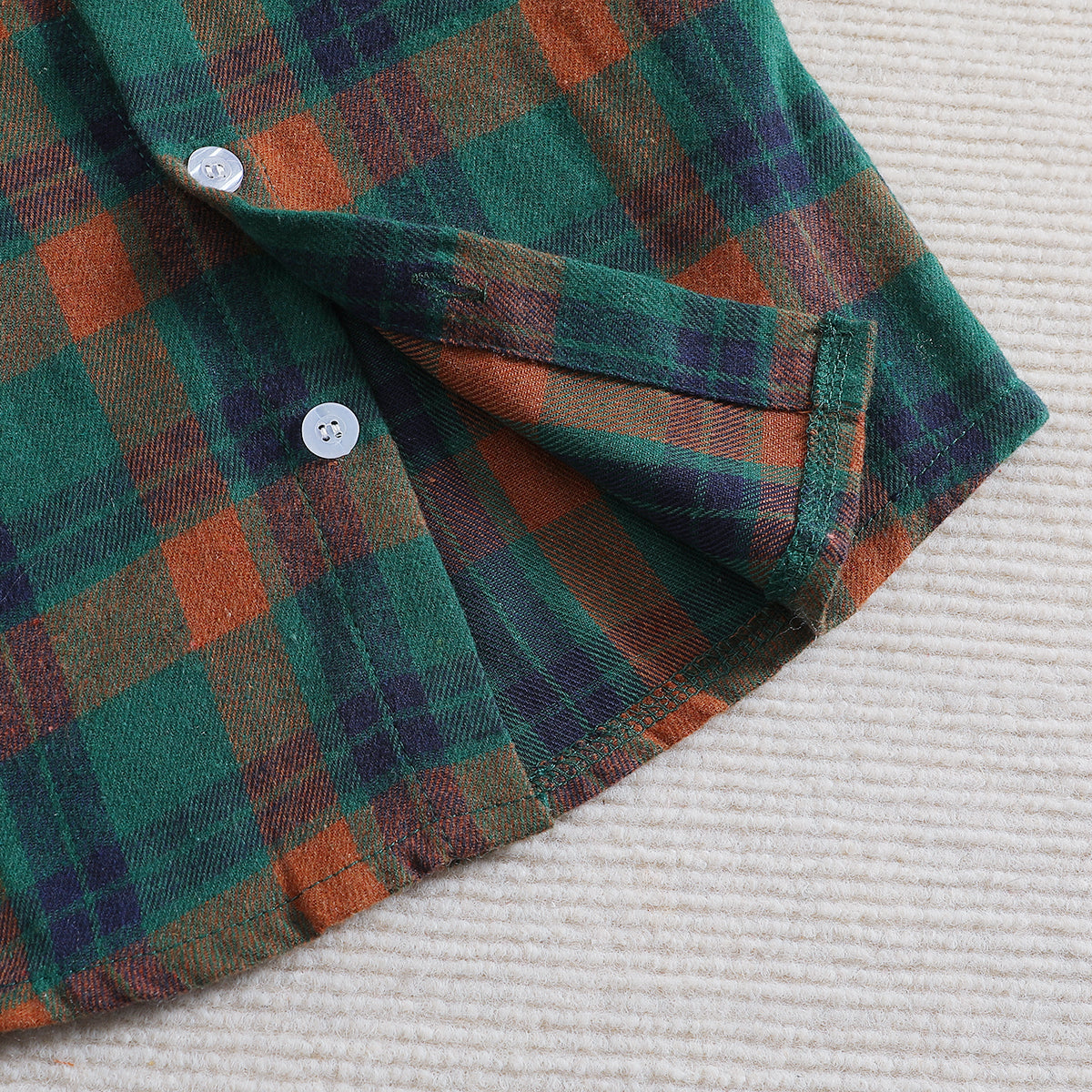 Boys Khaki Checked Shirt & Trousers With Suspenders