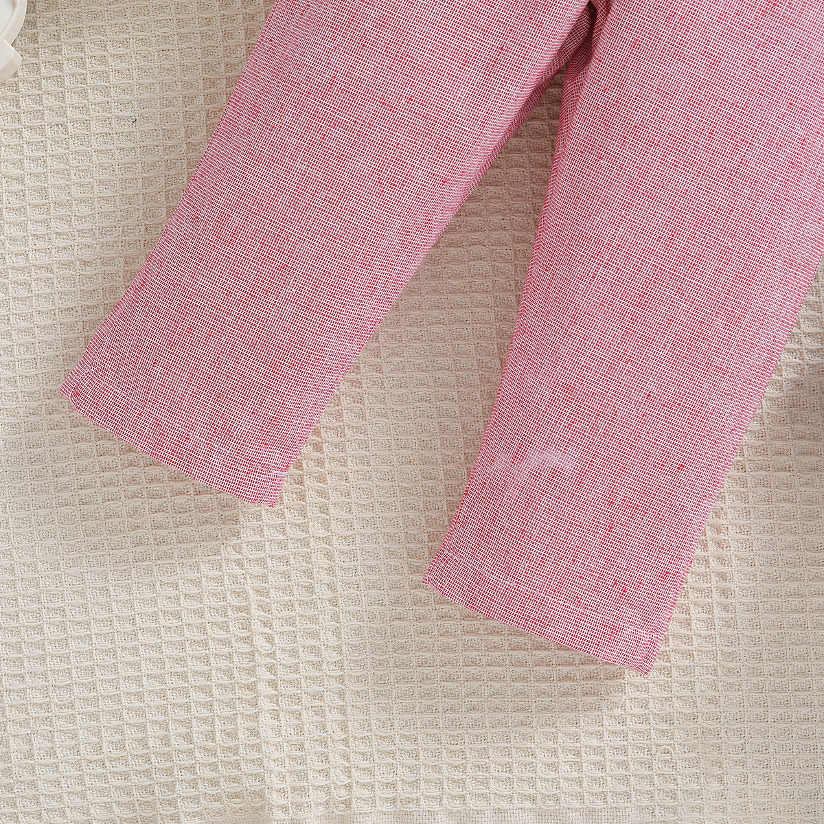 Boys Pink & White Shirt with Trousers & Suspenders