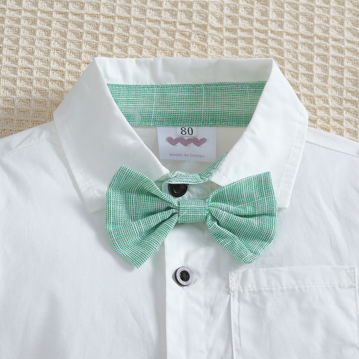 Boys Green Shirt with Trousers With Suspenders