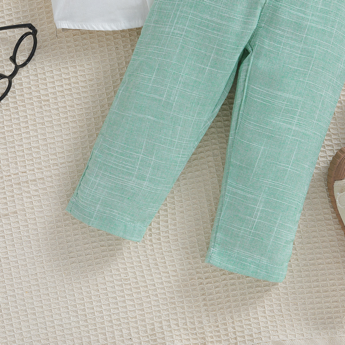 Boys Green Shirt with Trousers With Suspenders