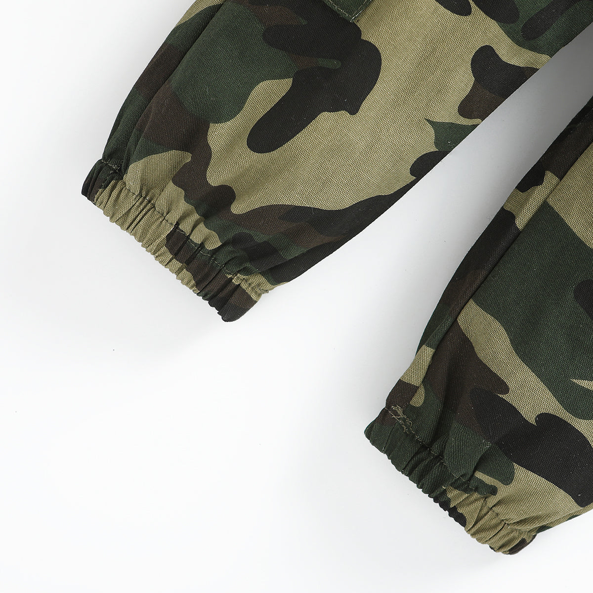 Boys Green Camouflage Printed Coat With Trousers
