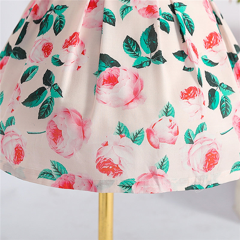 Girls Floral Print Fit & Flare Maxi Dress