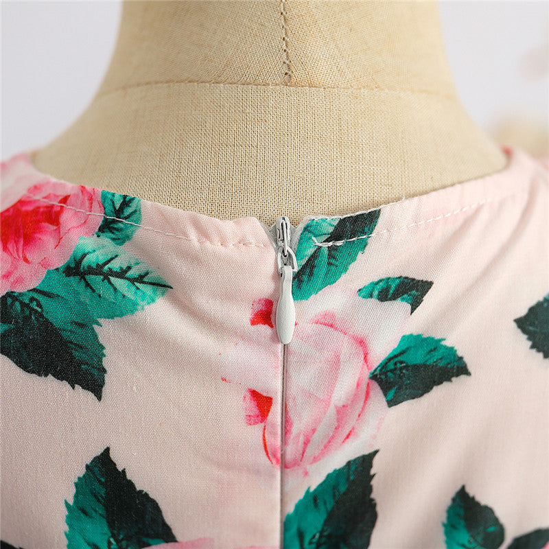 Girls Floral Print Fit & Flare Maxi Dress