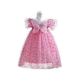 Pink Self Design Shoulder Straps Ruffles Cotton Fit and Flare Dress