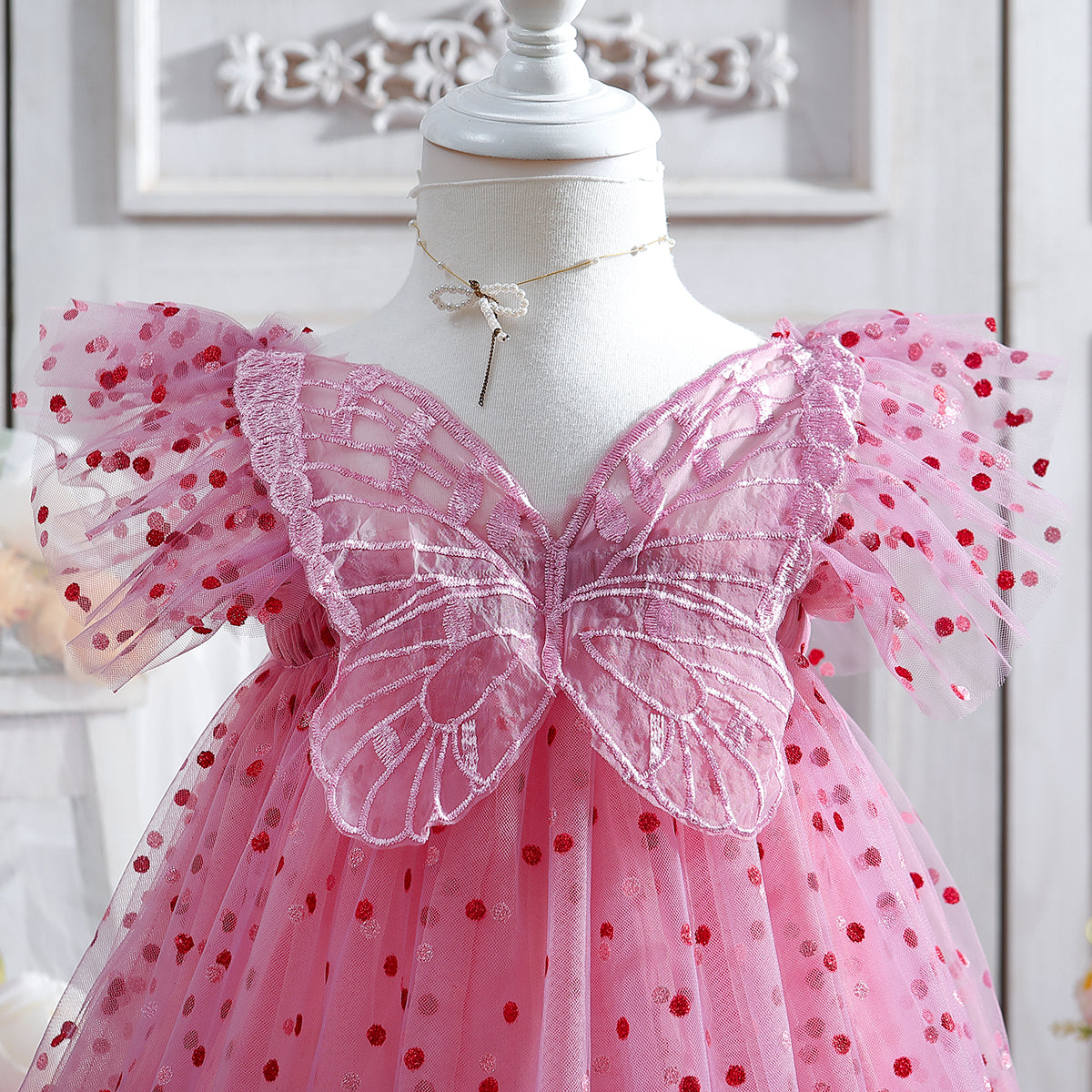 Pink Self Design Shoulder Straps Ruffles Cotton Fit and Flare Dress