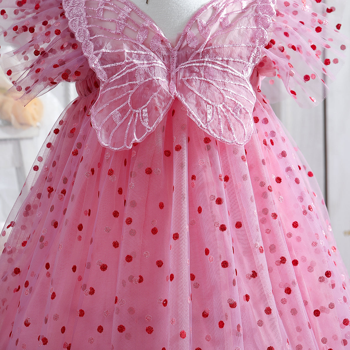 Pink Self Design Shoulder Straps Ruffles Cotton Fit and Flare Dress