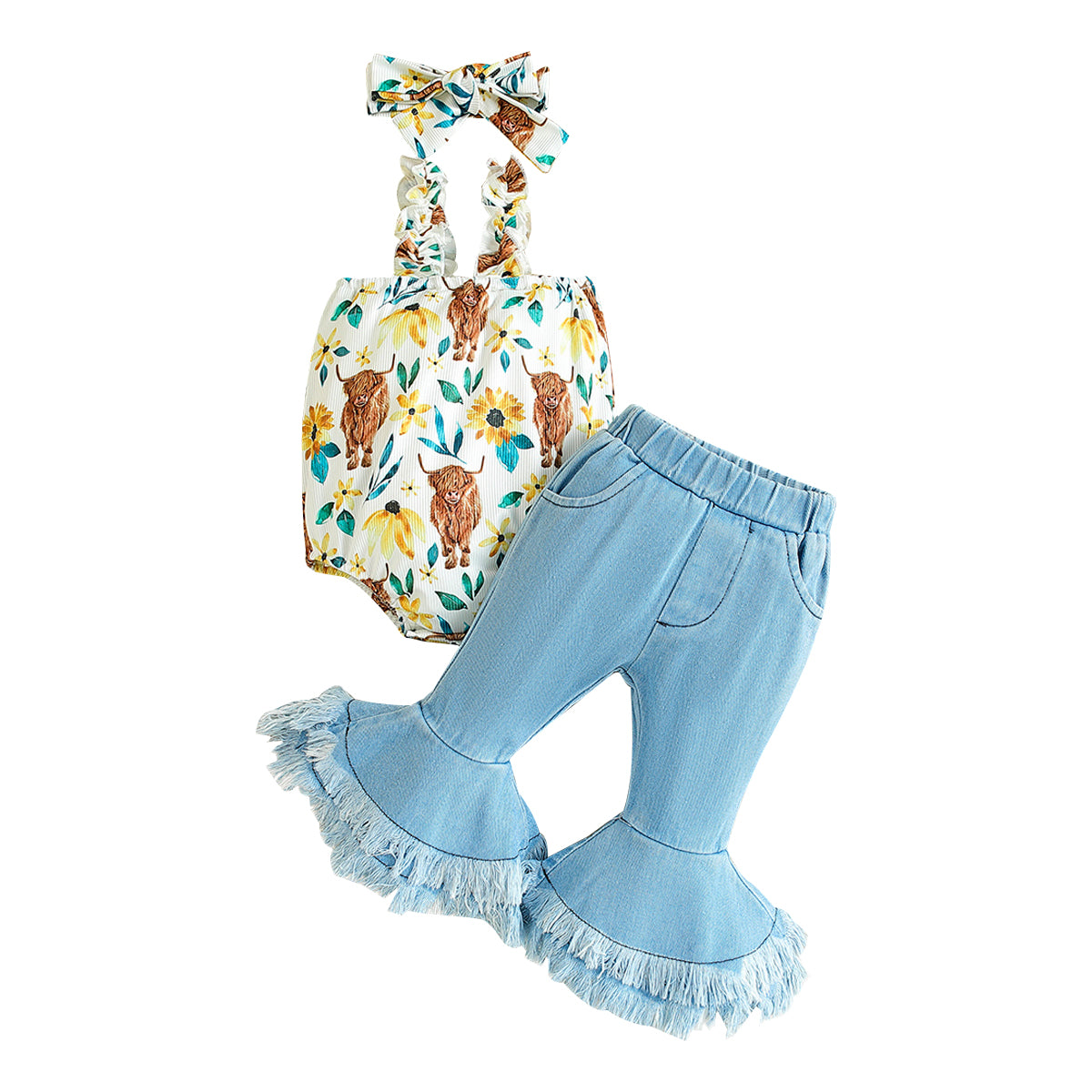 Girls Printed Top with Trousers