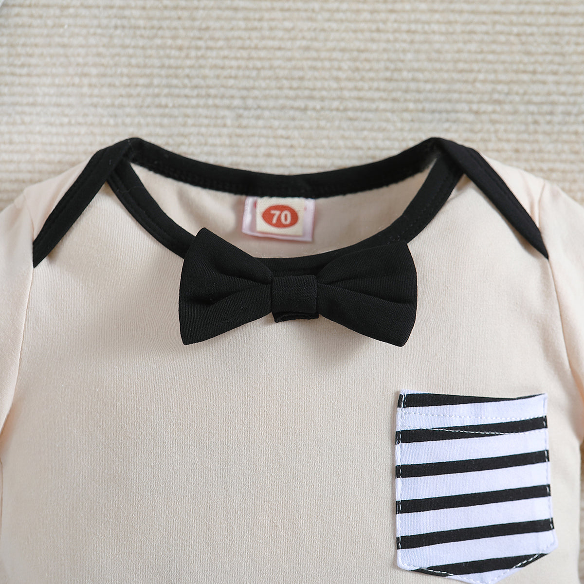 Boys White & Black Striped T-Shirt with Shorts
