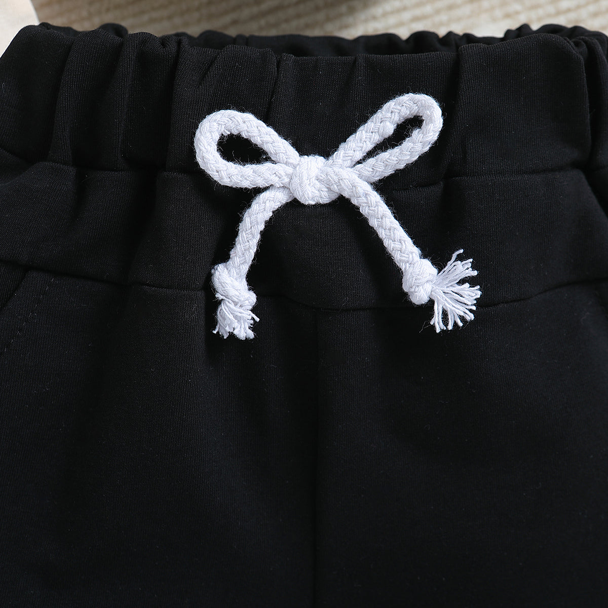 Boys White & Black Striped T-Shirt with Shorts