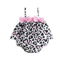 Infant Girls Black & White Printed Cotton Bodysuit